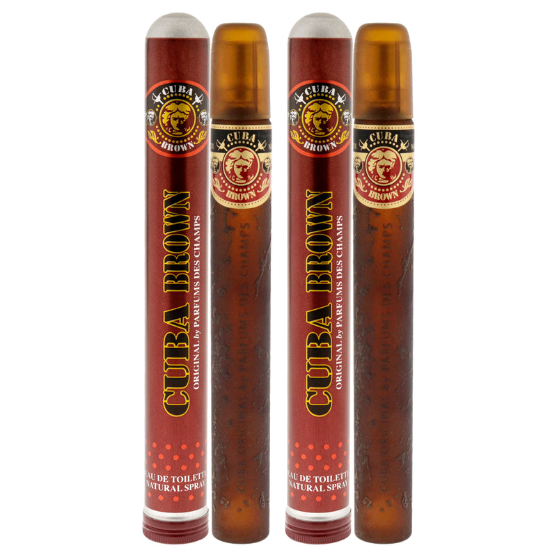 Cuba Cuba Brown by Cuba for Men - 1.17 oz EDT Spray - Pack of 2