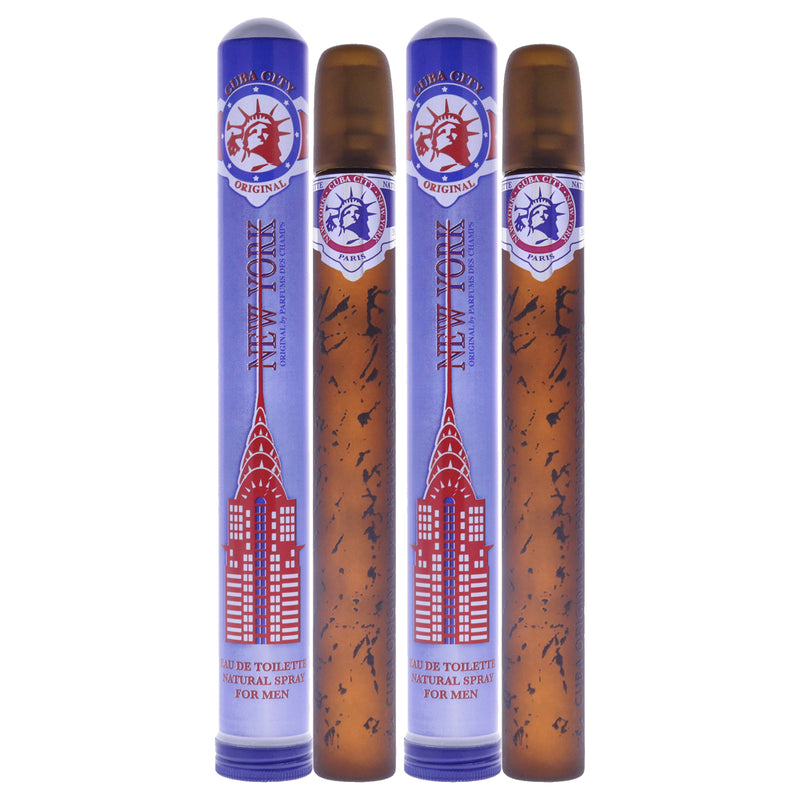 Cuba Cuba City New York by Cuba for Men - 1.17 oz EDT Spray - Pack of 2
