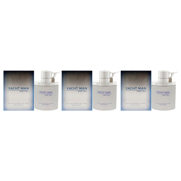 Myrurgia Yacht Man Metal by Myrurgia for Men - 3.4 oz EDT Spray - Pack of 3