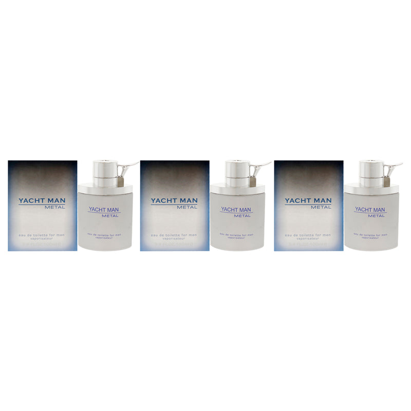 Myrurgia Yacht Man Metal by Myrurgia for Men - 3.4 oz EDT Spray - Pack of 3