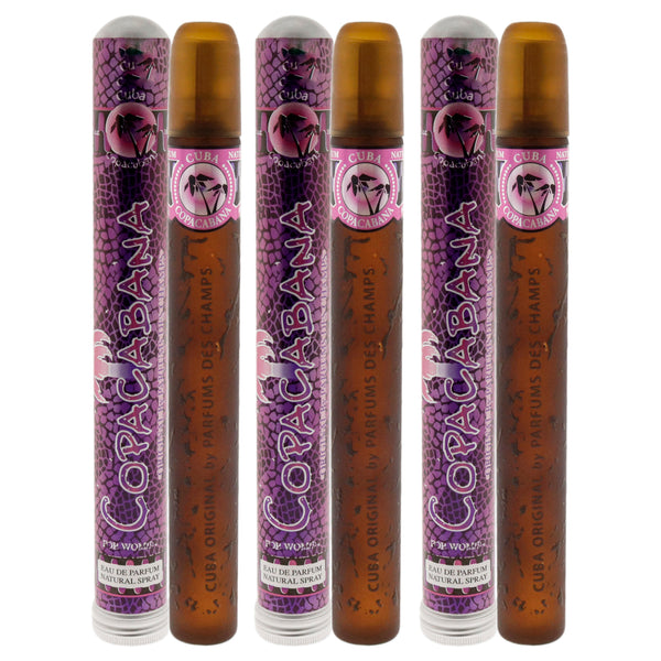 Cuba Cuba Brazil Copacabana by Cuba for Women - 1.17 oz EDP Spray - Pack of 3