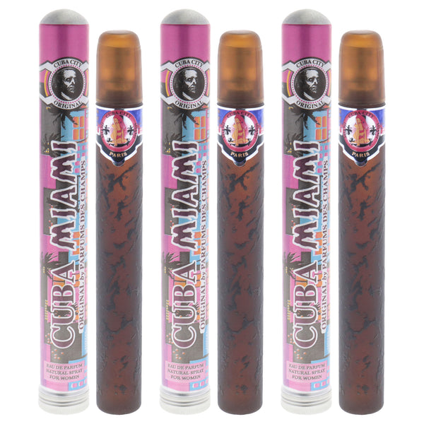 Cuba Cuba City Miami by Cuba for Women - 1.17 oz EDP Spray - Pack of 3