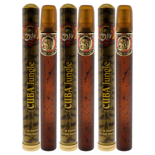 Cuba Cuba Jungle Tiger by Cuba for Women - 1.17 oz EDP Spray - Pack of 3