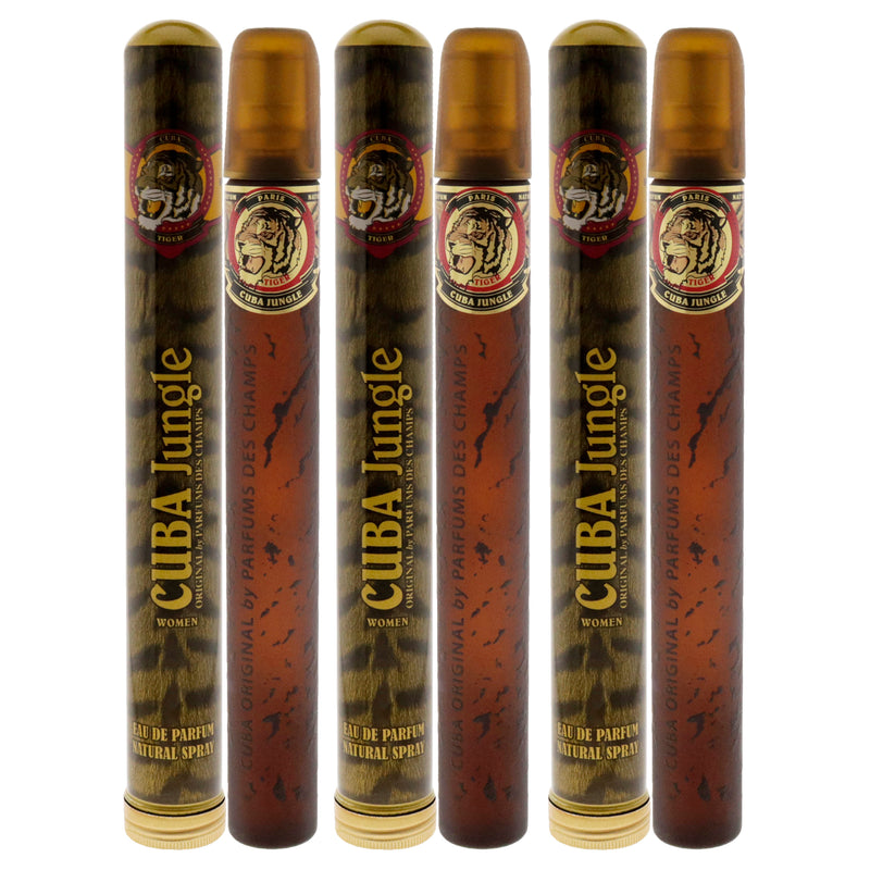 Cuba Cuba Jungle Tiger by Cuba for Women - 1.17 oz EDP Spray - Pack of 3