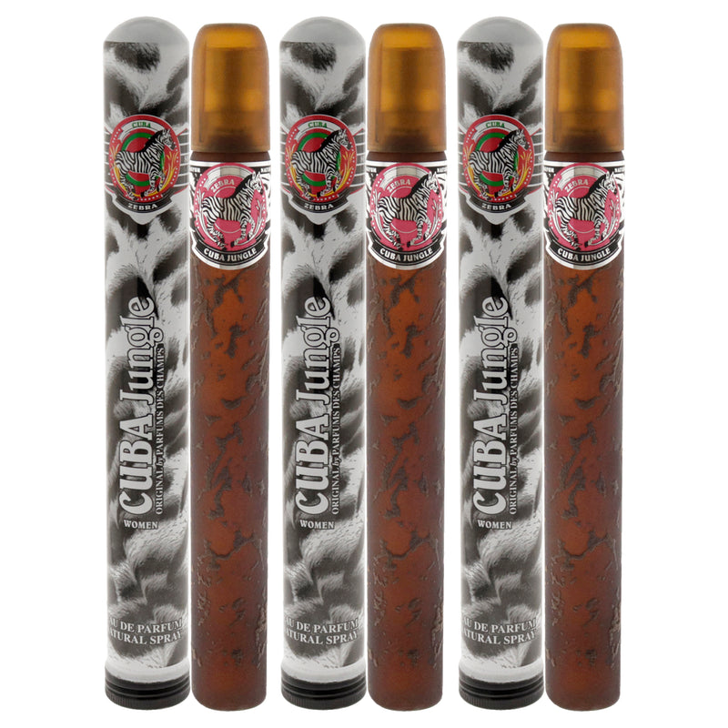 Cuba Cuba Jungle Zebra by Cuba for Women - 1.17 oz EDP Spray - Pack of 3