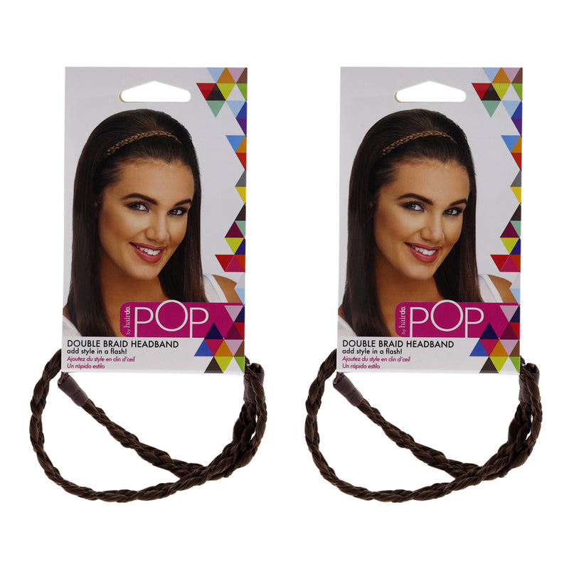 Hairdo Pop Double Braid Headband - R10 Chestnut by Hairdo for Women - 1 Pc Hair Band - Pack of 2