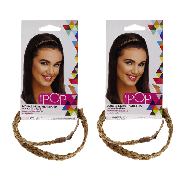Hairdo Pop Double Braid Headband - R25 Ginger Blonde by Hairdo for Women - 1 Pc Hair Band - Pack of 2