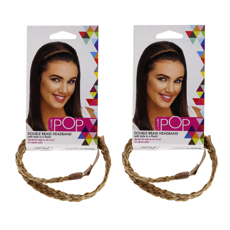 Hairdo Pop Double Braid Headband - R25 Ginger Blonde by Hairdo for Women - 1 Pc Hair Band - Pack of 2
