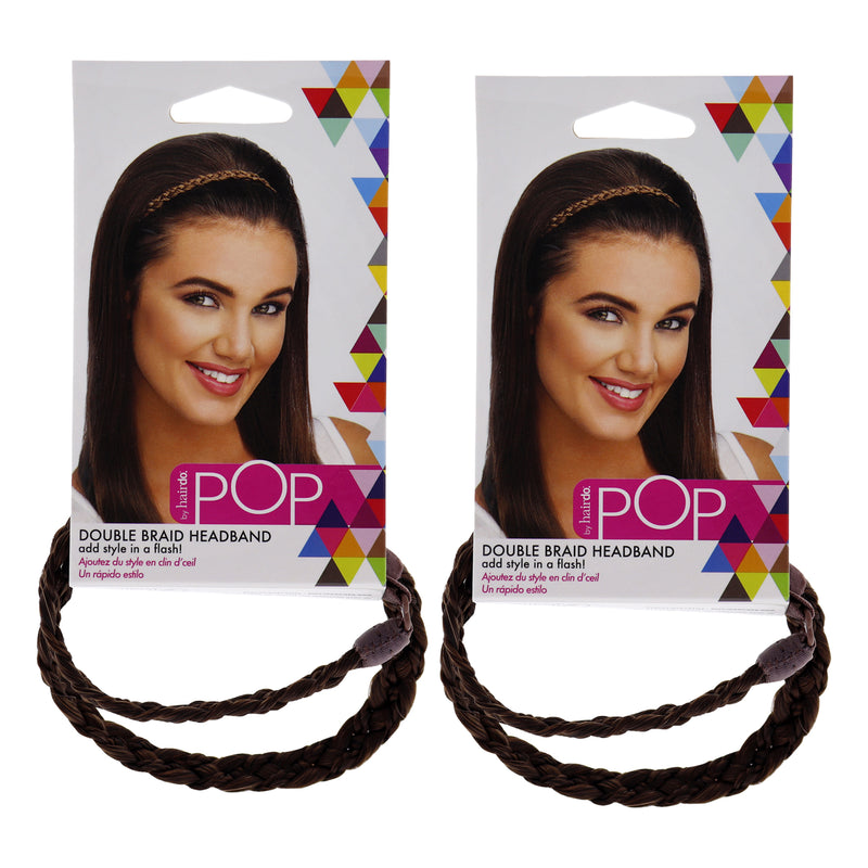 Hairdo Pop Double Braid Headband - R6 30H Chocolate Copper by Hairdo for Women - 1 Pc Hair Band - Pack of 2