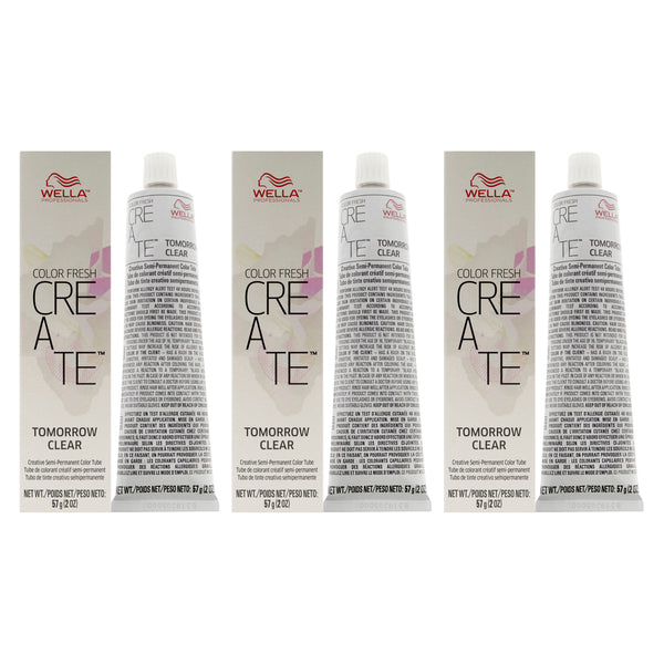 Wella Color Fresh Create Semi-Permanent Color - Tomorrow Clear by Wella for Unisex - 2 oz Hair Color - Pack of 3