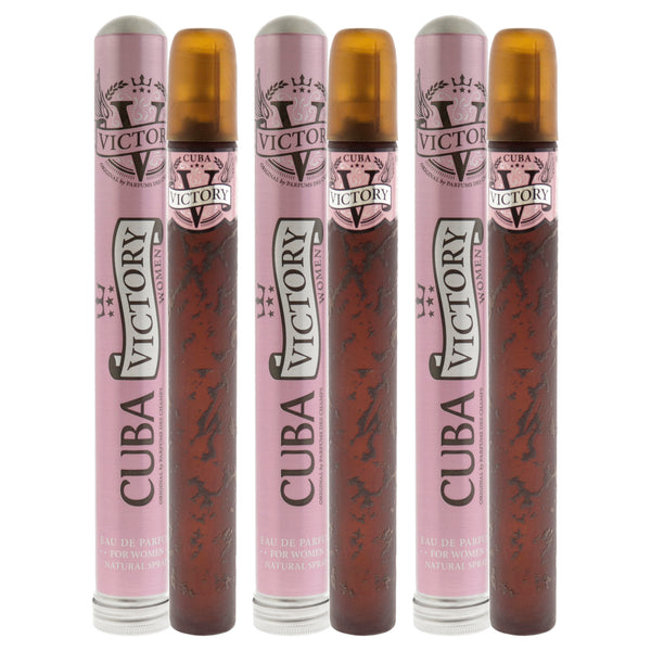 Cuba Victory by Cuba for Women - 1.17 oz EDP Spray - Pack of 3