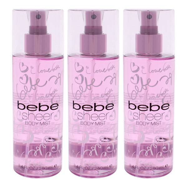 Bebe Bebe Sheer by Bebe for Women - 8.4 oz Body Mist - Pack of 3