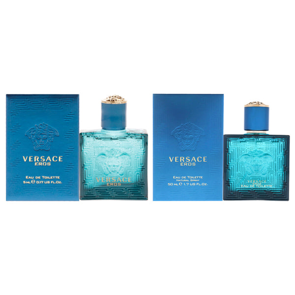 Versace Versace Eros Kit by Versace for Men - 2 Pc Kit 1.7oz EDT Spray, 0.17oz EDT Splash (Mini)
