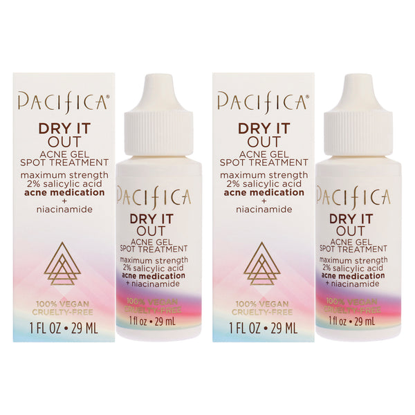 Pacifica Dry It Out Acne Gel Spot Treatment by Pacifica for Unisex - 1 oz Treatment - Pack of 2