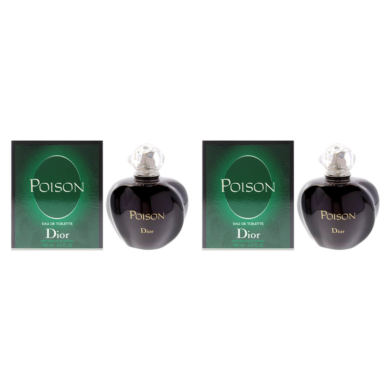 Christian Dior Poison by Christian Dior for Women - 3.4 oz EDT Spray - Pack of 2