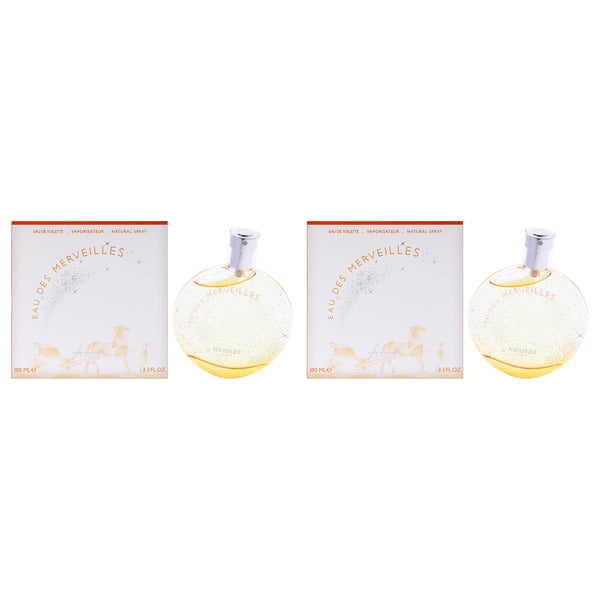 Hermes Eau Des Merveilles by Hermes for Women - 3.3 oz EDT Spray - Pack of 2
