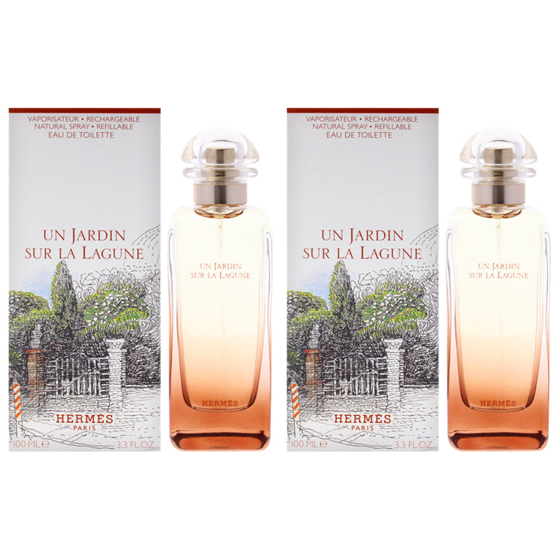 Hermes Un Jardin Sur La Lagune by Hermes for Unisex - 3.3 oz EDT Spray - Pack of 2