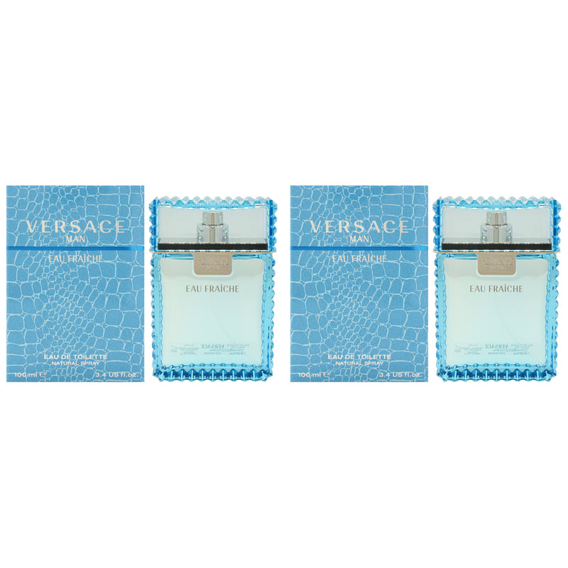 Versace Versace Man Eau Fraiche by Versace for Men - 3.4 oz EDT Spray - Pack of 2