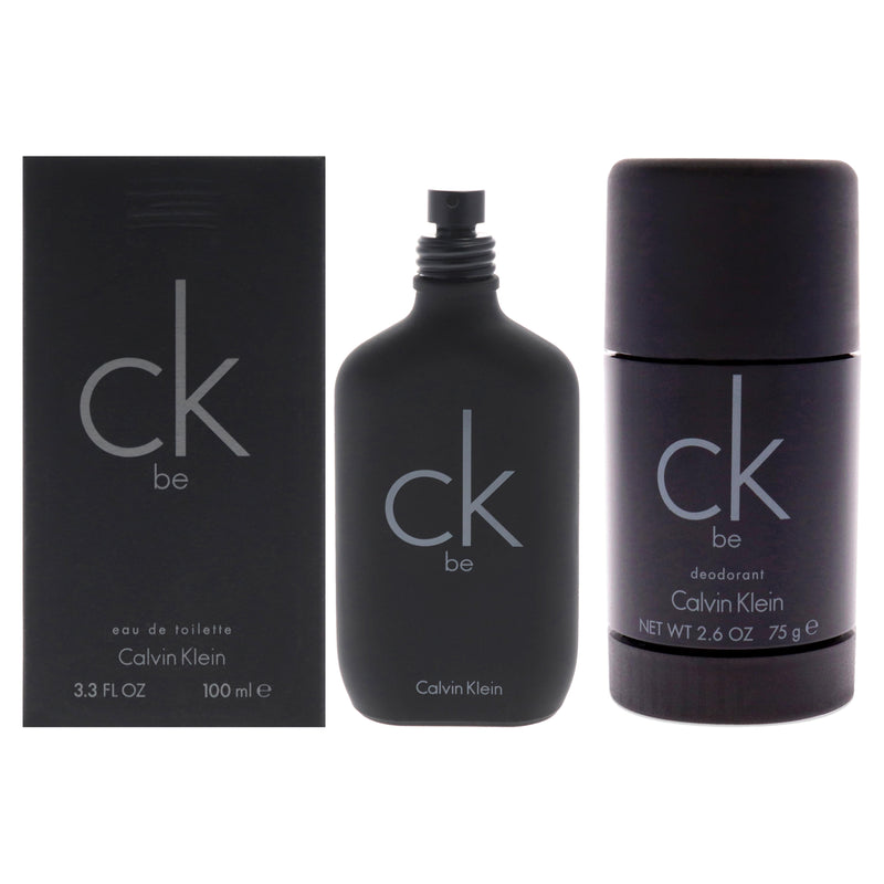 Calvin Klein CK Be Kit by Calvin Klein for Unisex - 2 Pc Kit 3.3oz EDT Spray, 2.6oz Deodorant Stick