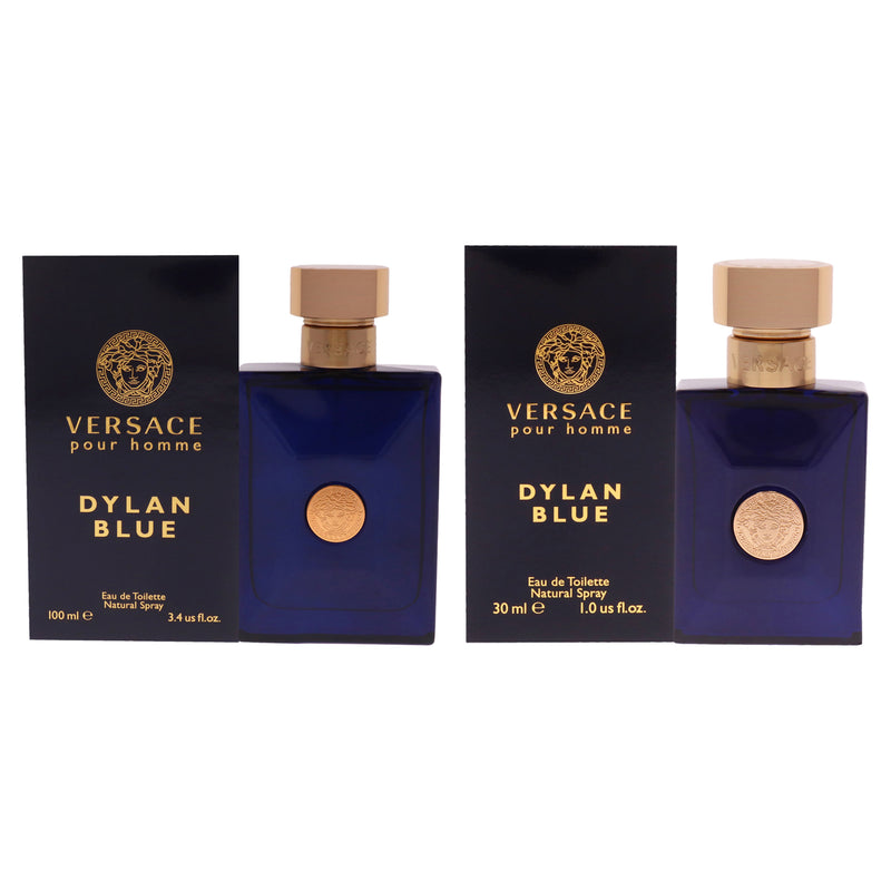 Versace Dylan Blue Kit by Versace for Men - 2 Pc Kit 3.4 oz EDT Spray, 1 oz EDT Spray