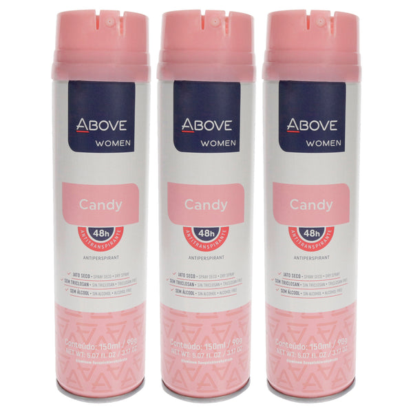 Above 48 Hours Antiperspirant Deodorant - Candy by Above for Women - 3.17 oz Deodorant Spray - Pack of 3