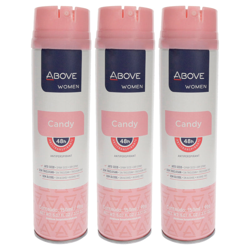 Above 48 Hours Antiperspirant Deodorant - Candy by Above for Women - 3.17 oz Deodorant Spray - Pack of 3