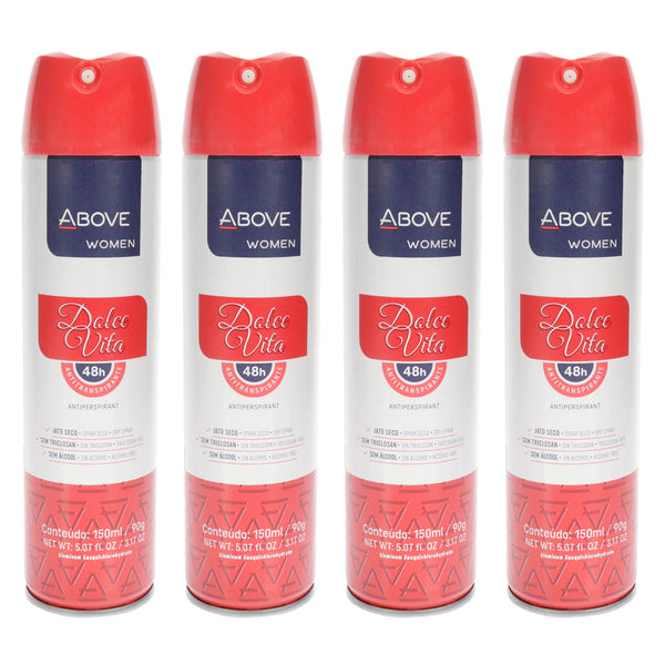 Above 48 Hours Antiperspirant Deodorant - Dolce Vita by Above for Women - 3.17 oz Deodorant Spray - Pack of 4