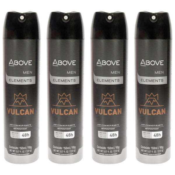 Above 48 Hours Element Antiperspirant Deodorant - Vulcan by Above for Men - 3.17 oz Deodorant Spray - Pack of 4