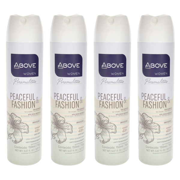 Above 48 Hours Personalities Antiperspirant Deodorant - Peaceful and Fashion by Above for Women - 3.17 oz Deodorant Spray - Pack of 4