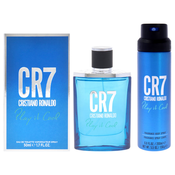 Cristiano Ronaldo CR7 Play It Cool Kit by Cristiano Ronaldo for Men - 2 Pc Kit 1.7 oz EDT Spray, 6.8 oz Body Spray