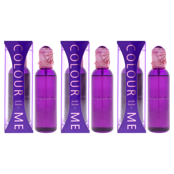 Colour Me Purple by Milton Lloyd for Women - 3.4 oz EDP Spray - Pack of 3