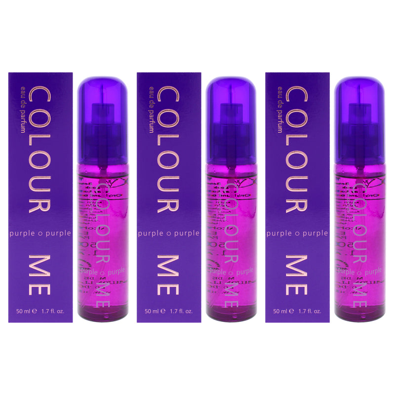 Colour Me Purple by Milton Lloyd for Women - 1.7 oz EDP Spray - Pack of 3