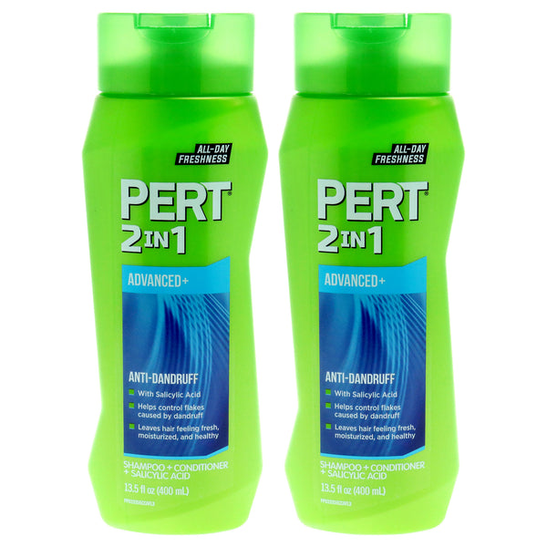 Dandruff Control Pyrithione Zinc For Flake Free Hair 2 in 1 Shampoo and Conditioner by Pert for Unisex - 13.5 oz Shampoo and Conditioner Pack of 2