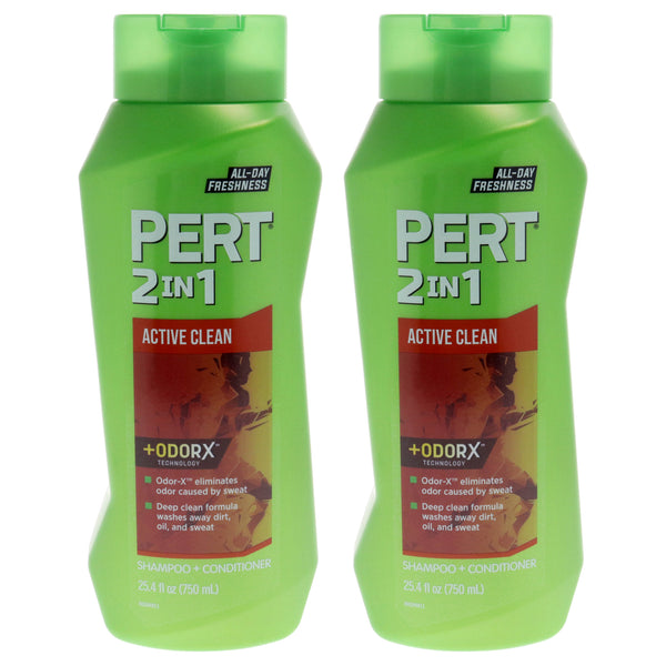 2 in 1 Active Clean Shampoo and Conditioner by Pert for Unisex - 25.4 oz Shampoo and Conditioner - Pack 2