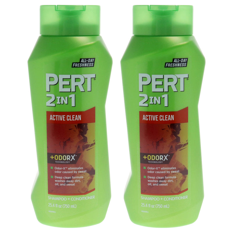 2 in 1 Active Clean Shampoo and Conditioner by Pert for Unisex - 25.4 oz Shampoo and Conditioner - Pack 2