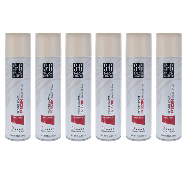 Salon Grafix Freezing Hair Spray - Mega Hold by Salon Grafix for Unisex - 10 oz Hair Spray - Pack of 6