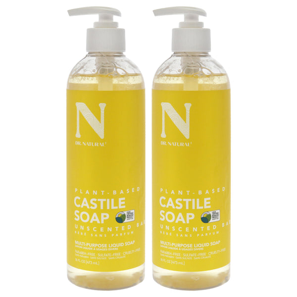 Dr. Natural Castile Liquid Soap - Unscented Baby by Dr. Natural for Unisex - 16 oz Soap - Pack of 2