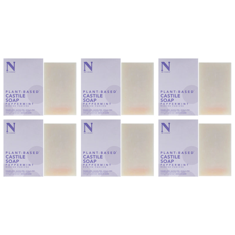 Dr. Natural Castile Bar Soap - Peppermint by Dr. Natural for Unisex - 5 oz Soap - Pack of 6