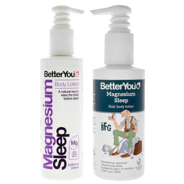 BetterYou BY Sleep Lotion Bundle Kit by BetterYou for Unisex - 2 Pc Kit 4.56oz Magnesium Sleep Body Lotion, 6.08oz Magnesium Sleep Body Lotion