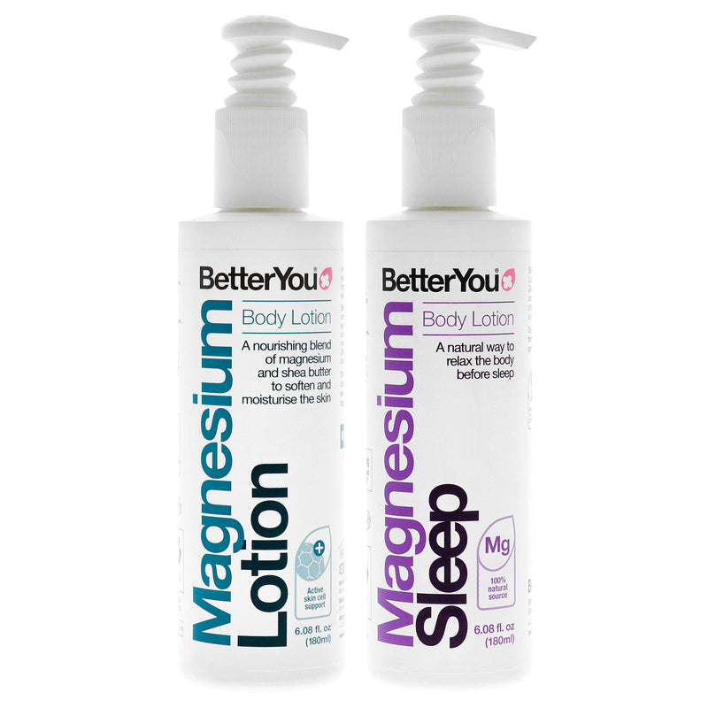 BetterYou BY Lotion Bundle Kit by BetterYou for Unisex - 2 Pc Kit 6.08oz Magnesium Sleep Body Lotion, 6.08oz Magnesium Body Lotion