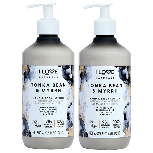 I Love Cosmetics Tonka Bean and Myrrh Hand and Body Lotion by I Love Cosmetics for Women - 16.9 oz Body Lotion - Pack of 2