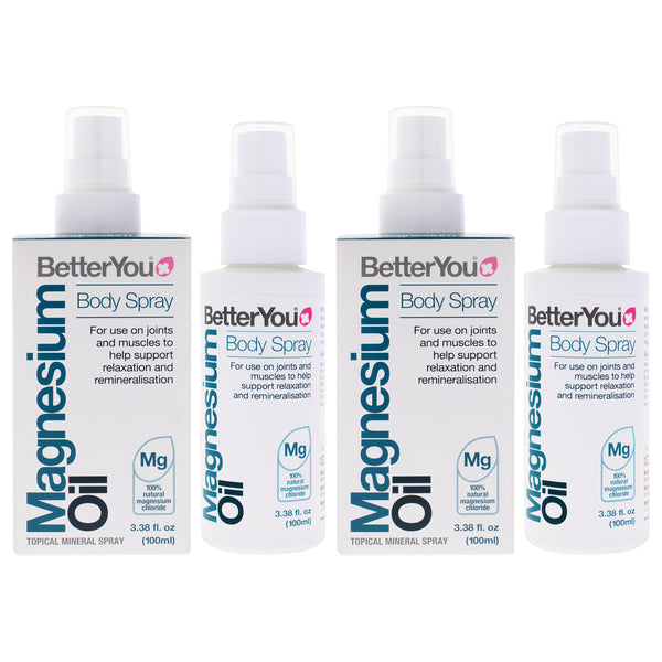 BetterYou Magnesium Oil Body Spray by BetterYou for Unisex - 3.38 oz Body Spray - Pack of 2