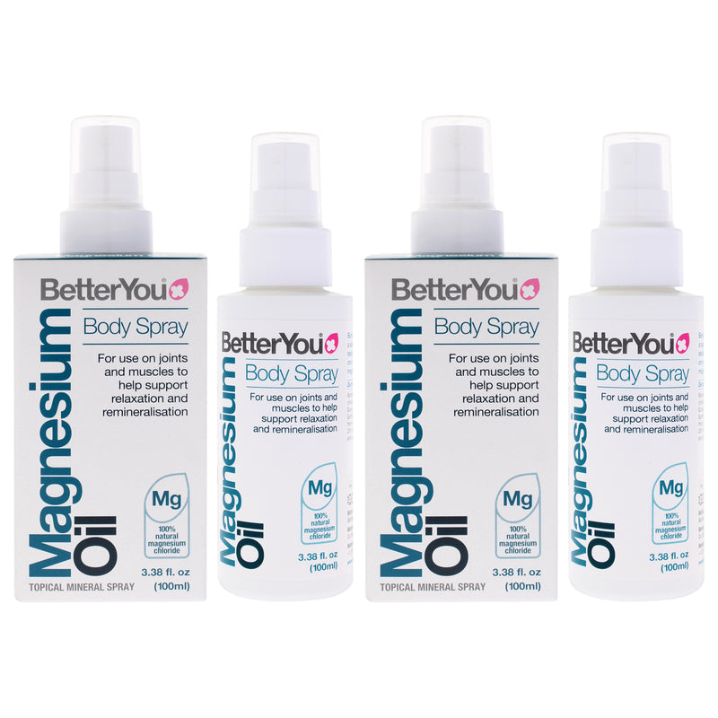 BetterYou Magnesium Oil Body Spray by BetterYou for Unisex - 3.38 oz Body Spray - Pack of 2