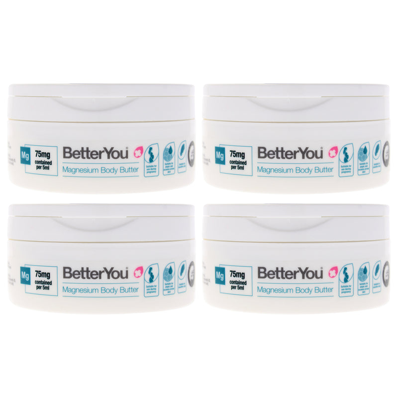BetterYou Magnesium Body Butter by BetterYou of Unisex - 6.76 oz Body Butter - Pack of 4