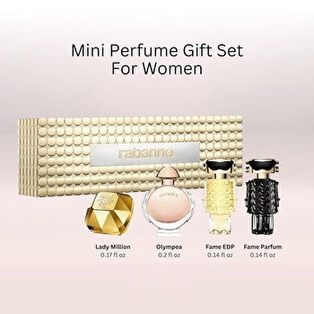Paco Rabanne Feminine Set Lady Million 5ml/olympea 6ml/fame Parfum 4ml/fame Eau De Parfum 4ml 19ml