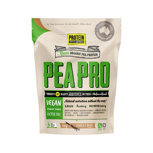 Protein Supplies Australia PeaPro Raw Pea Protein Vanilla Bean 500g