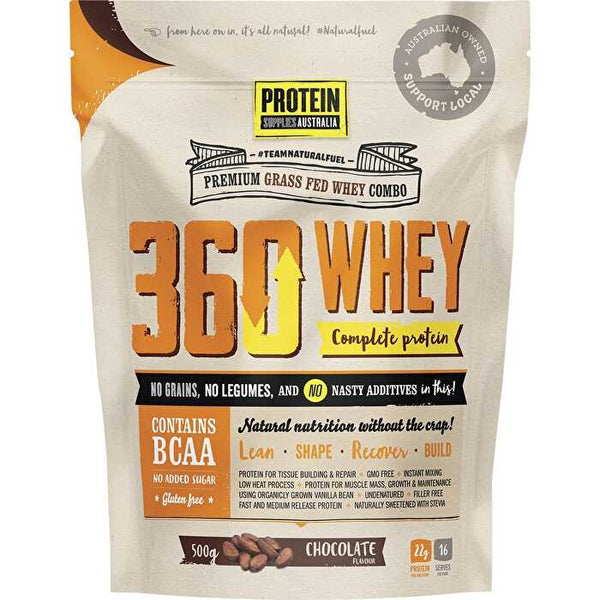 Protein Supplies Australia 360Whey Chocolate WPI+WPC Combo 500g