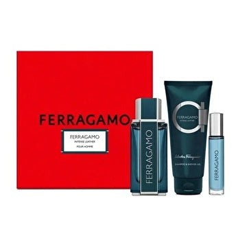 Salvatore Ferragamo Ferragamo Intense Leather Man Set Eau De Parfum & Eau De Parfum 10ml & Shampoo & Sg 100ml