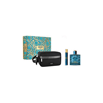 Versace Eros Man Set Eau De Toilette + Eau De Toilette 10ml & Black Pouch 100ml